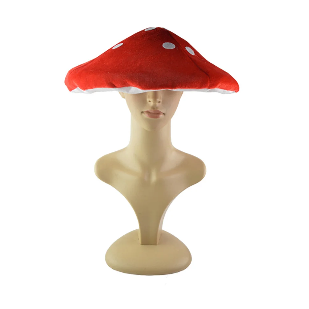 

Red mens hat Mushroom Hat Beret Funny Novelty Hat Lolita Kawaii yankees hat Cap toad hat ( White and Red )