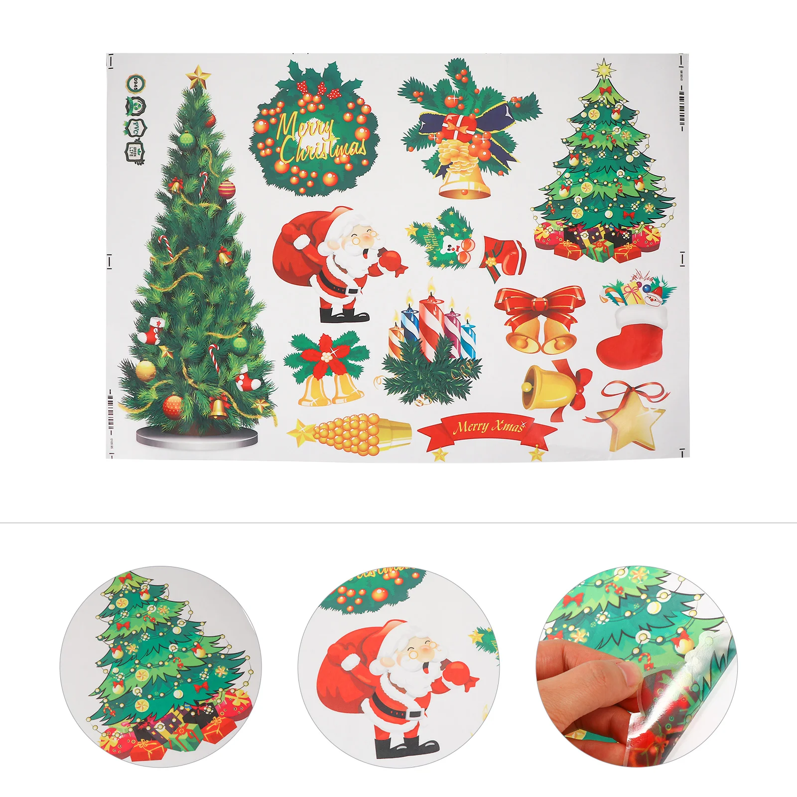 

Christmas Sticker Decorations Fridge Window Party Door Adhesive Self Gnome Refrigerator Decals Clings Tickers Chrismas