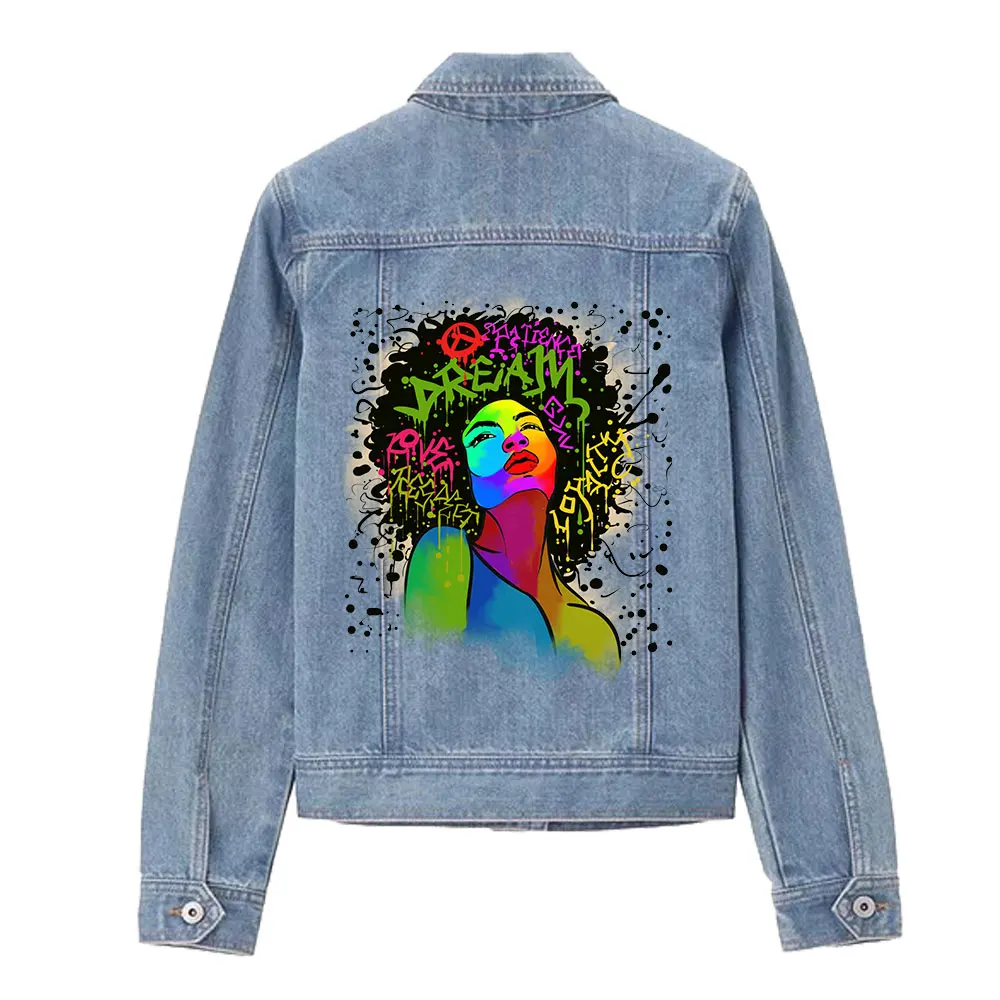 Модные черные женские нашивки одежда наклейка полоса для куртки женская