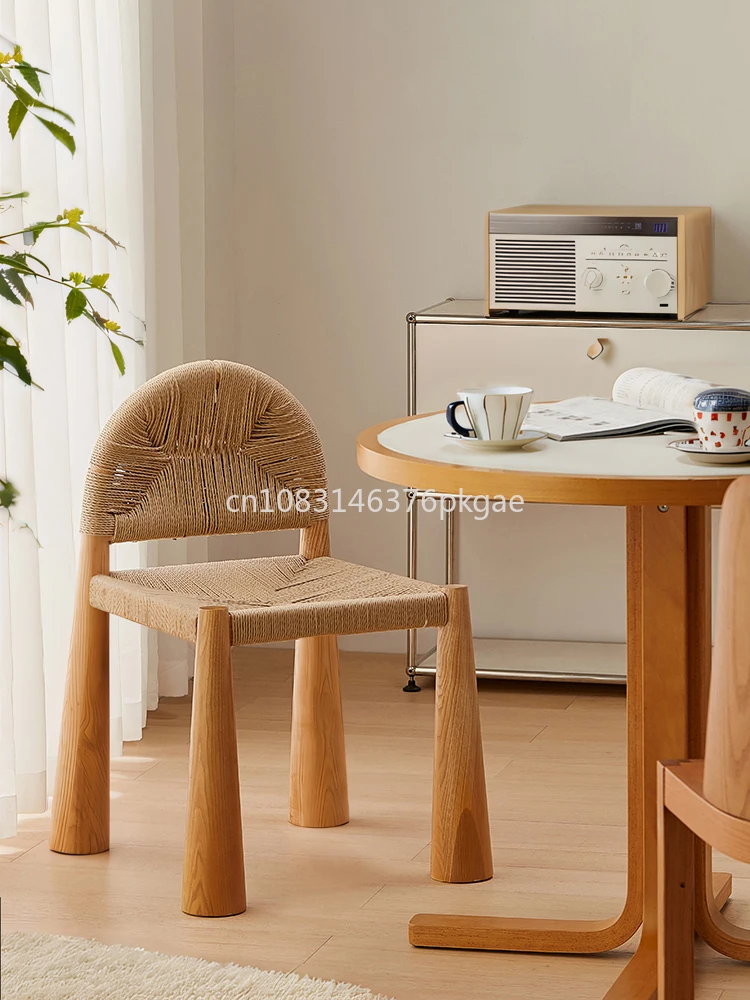 Винтажная плетеная нить из цельной древесины верёвочная спинка