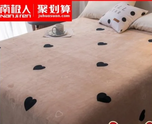 

Professional Popular Coral Fleece Bed Sheet Single-Piece Winter Single Double Velvet Thermal Crystal Double-Side Fiber Milk