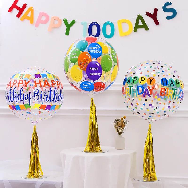 

Happy Birthday Ballon Bobo Balloons Inflatable Birthday Party Decoration Transparent Baloons anniversaire Decorations Supplies
