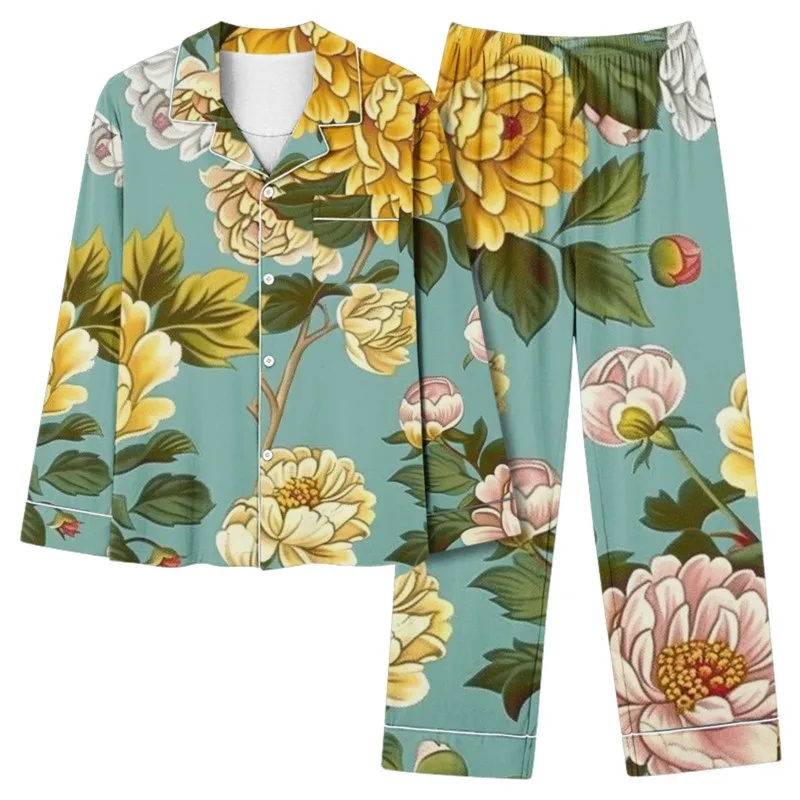 Женский комплект из двух предметов топ на пуговицах с цветочным принтом и