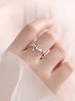 japanese light luxury ring womens fashion s925 sterling silver wreath fresh flowers sen series ins minority tail ring