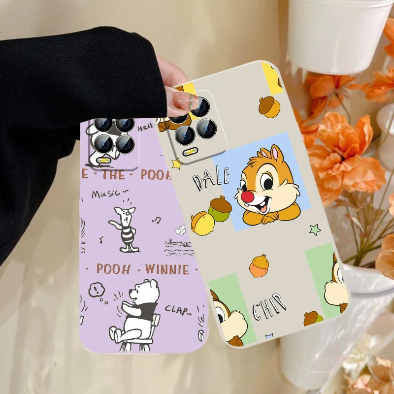

Winnie the Pooh and Chip 'n' Dale Phone Case For OPPO Realme C2 C11 5 5i 6 6i 6S 7 7i 8 8i 9 9i Pro Liquid Rope Funda Cover Soft