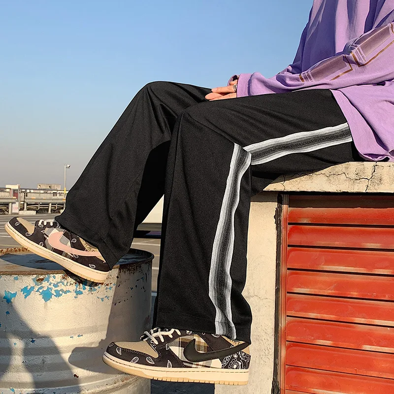 

Spring and Autumn Men's Casual Pants Brand Clothing Loose Straight Wide-leg Pants Sports Pants Men's Streetwear брюки мужские