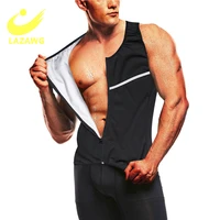 lazawg mens sweat waist trainer vest gym body shaper slimming shapewear thermo underwear sauna suits belly fat burning tank tops