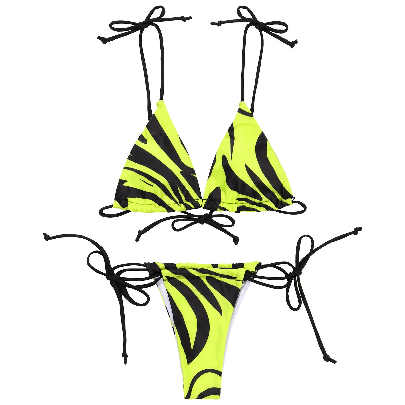 Женский раздельный купальник со шнуровкой Раздельный съемным бюстгальтером