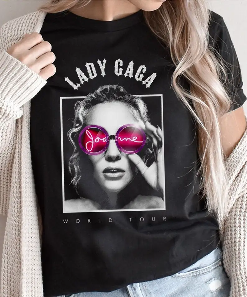 Рубашка Леди Гага Джоанна мир Тур B &amp W унисекс футболка |