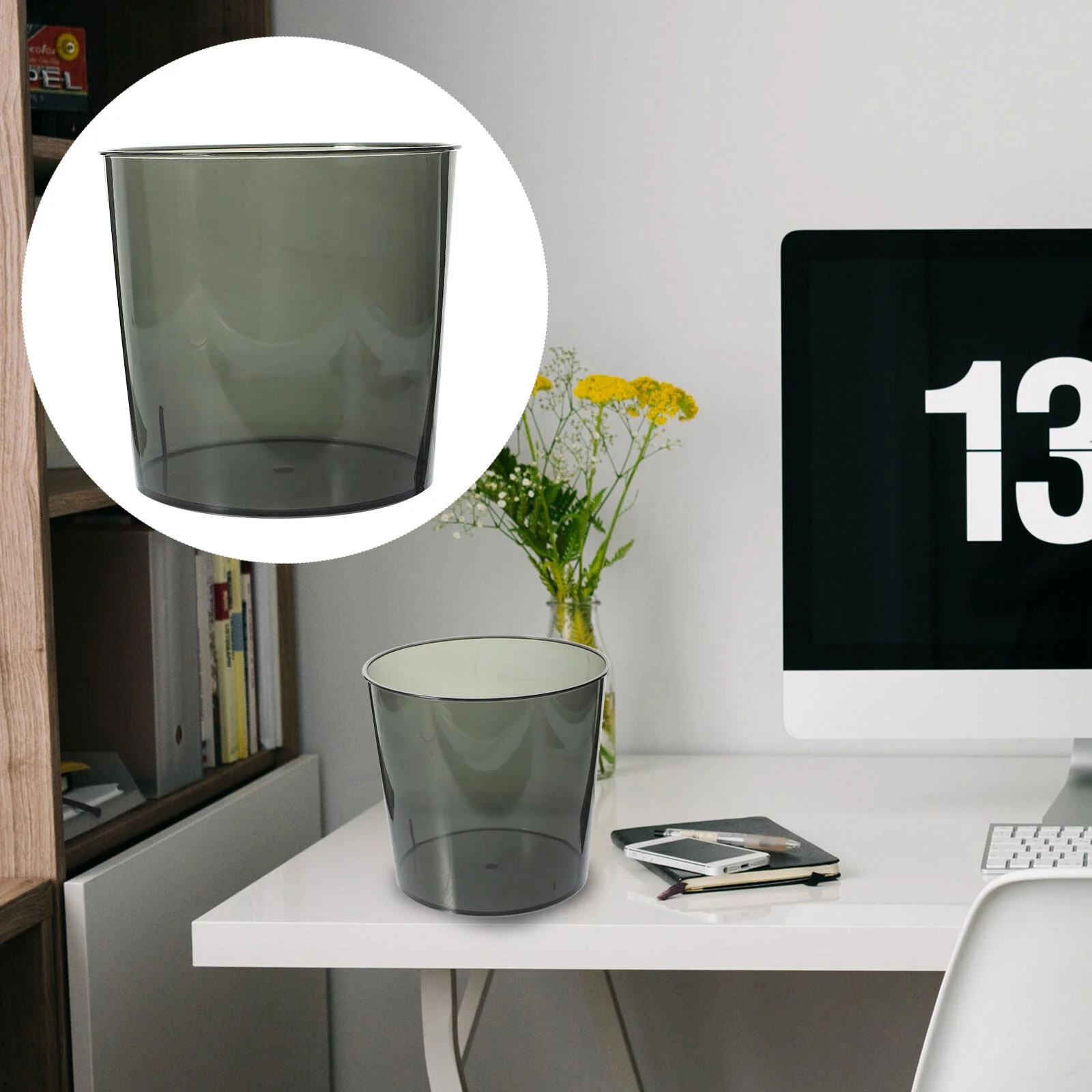 

2 Pcs Decorate Mini Tabletop Trash Can Mini Desktop Trash Can Small Miniature Bin Office Pen Holder The Pet Storage Shelves