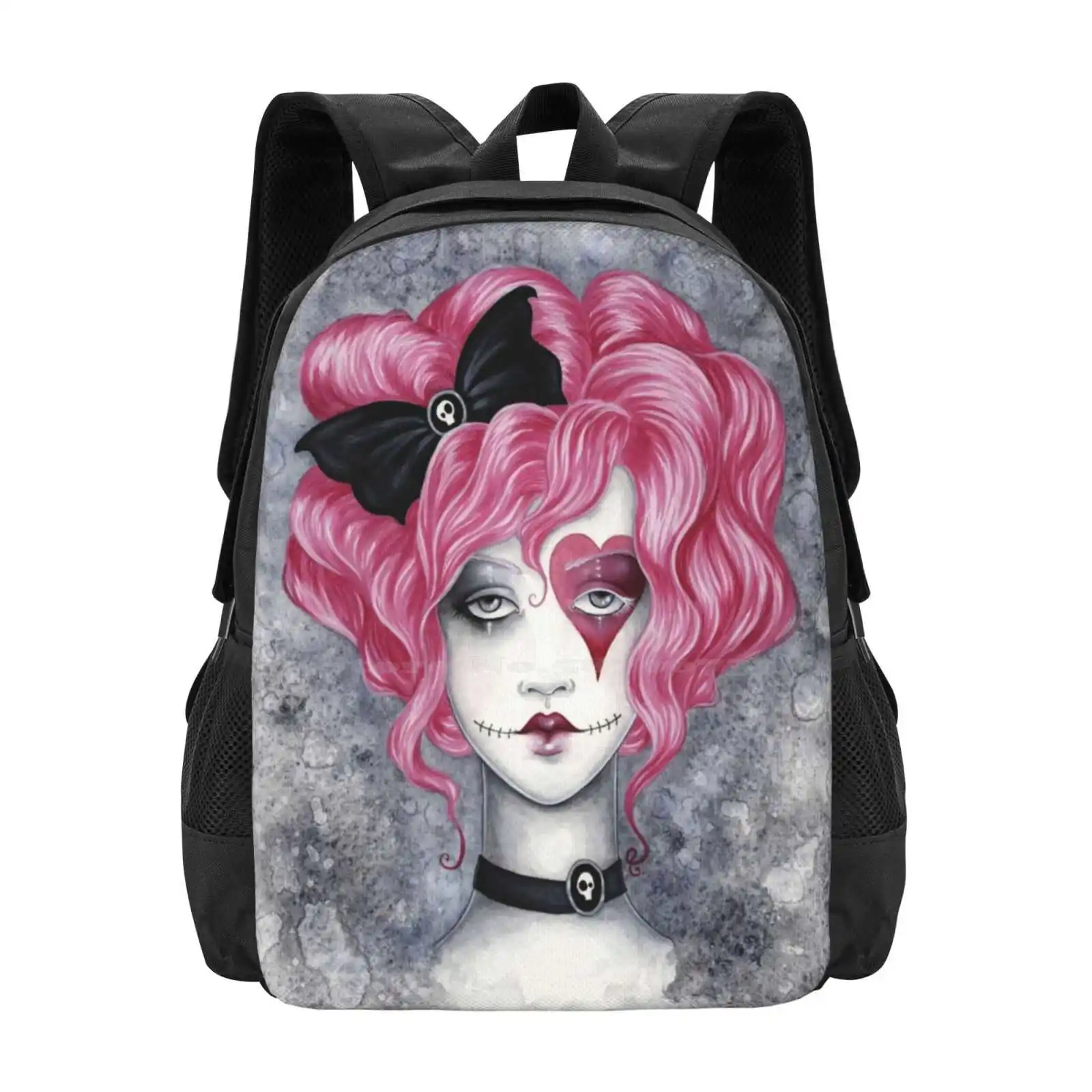 

Ragdoll Bag Backpack For Men Women Girls Teenage Amy Brown Fantasy Magic Goth Fairy Tale Pink Heart