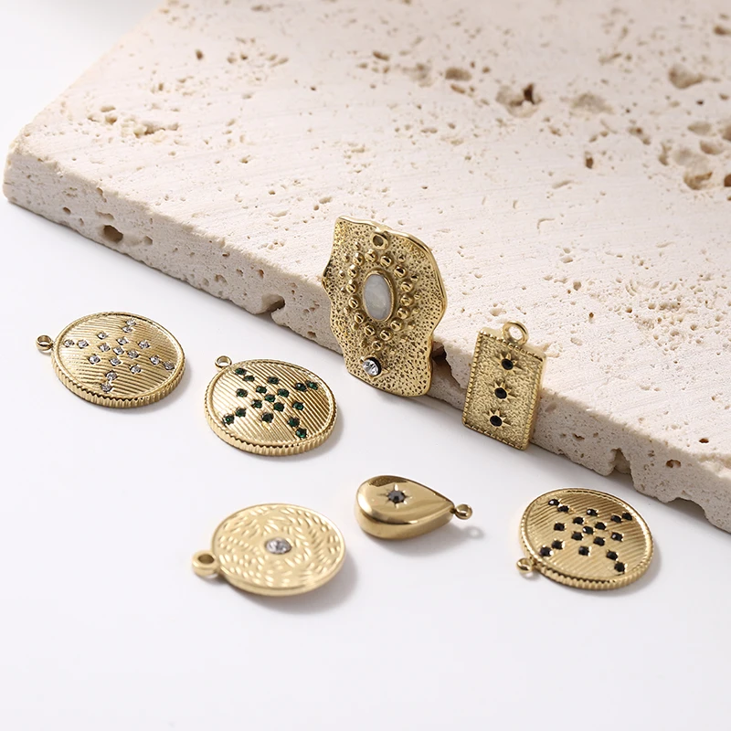 Vintage Zircon Pendant Jesus Charms  Stainless Steel Charm For Women DIY Necklace Jewelry Accessories Making Handmade Crafts