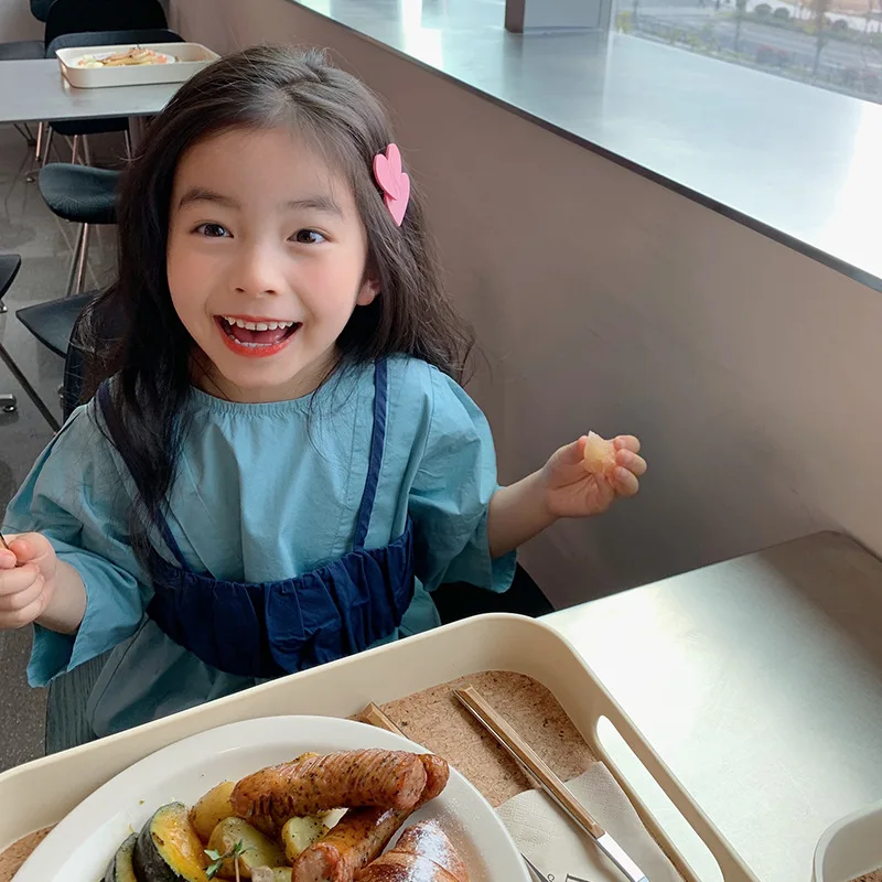 

Girls two-piece set spring version of the new Korean doll shirt children’s atmosphere halter shirt suit