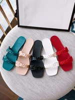 2021 new summer pvc sandals for women chain beach slippers jelly shoes leisure flats waterproof cool slippers for girls