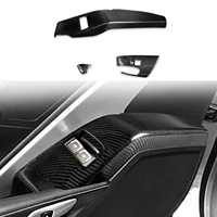 real carbon fiber car window lift switch button frame cover trim panel sticker fit for chevrolet corvette c7 2014 2019