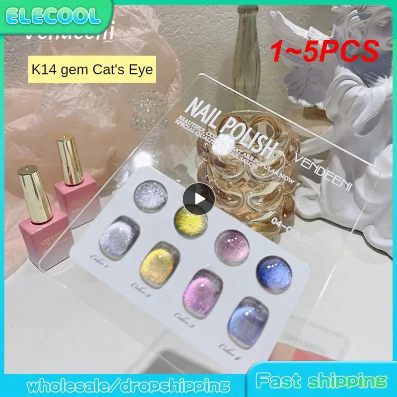 

1~5PCS Vendeeni 4 Colors/Set Gel Nail Polish Colorful Glitter Transparent UV Gel Varnish Cat Eye Nail Art Gel Lacquer With Color