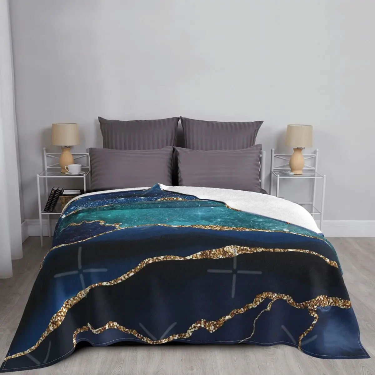 

Glamour Milky Way Marble Galaxy Throw Blanket, Warm Cozy Soft Fuzzy Blankets Birthday Gifts, Fluffy Abstract Blanket for Winter