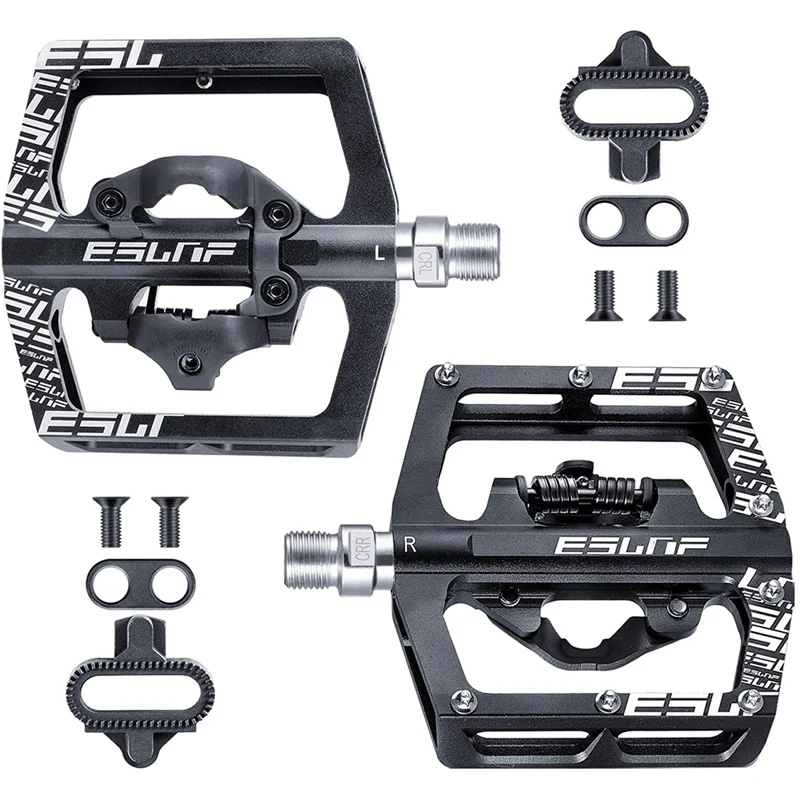

Mountain Bike Pedals, Road Bike Pedals With Clip, Lightweight Aluminum Alloy Pedals With SPD Cleats (9/16Inch Spindle)