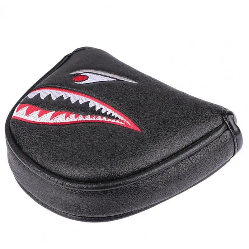 

Golf Driver Head Covers Mallet Putter Headcover With Shark Pattern Black And Red Golf Putter Cover With Tags Magnetic Closure PU