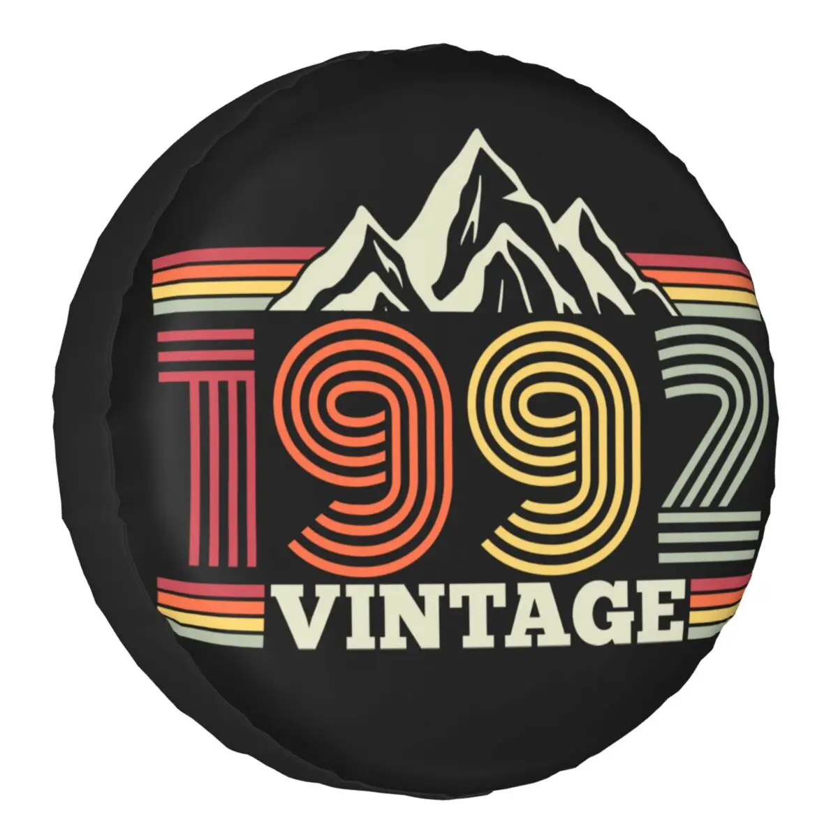 

Vintage 1992 Birthday Mountains Spare Tire Cover for Jeep RV SUV 30th Years Old Car Wheel Protector Covers 14-17 Inch