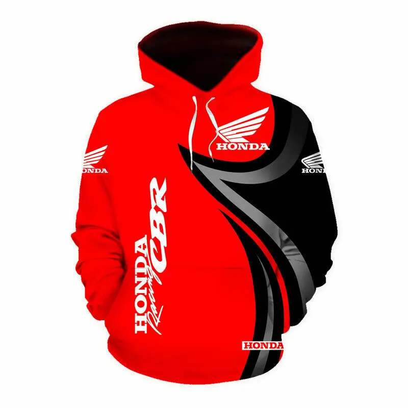 

New fashion honda wing logo hoodie 3d fingerprint sweatshirt sweatshirt harajuku sweatshirt casual sweatshirt red zip hoodie