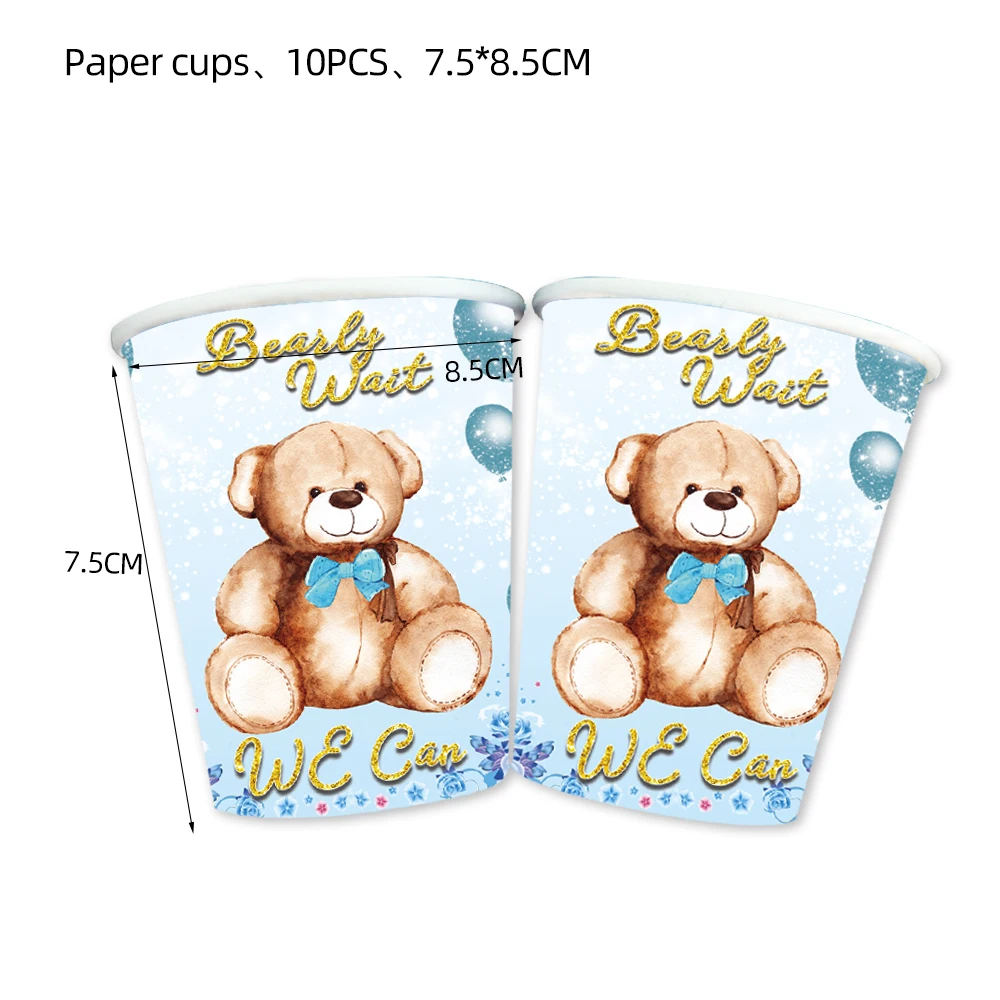 Милый Мишка Тедди украшение вечерние набор одноразовой посуды искусственная