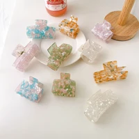 wholesale korean trendy geometric rectangle claw clips glitter acrylic marbled floral shark clip for woman hair accessor