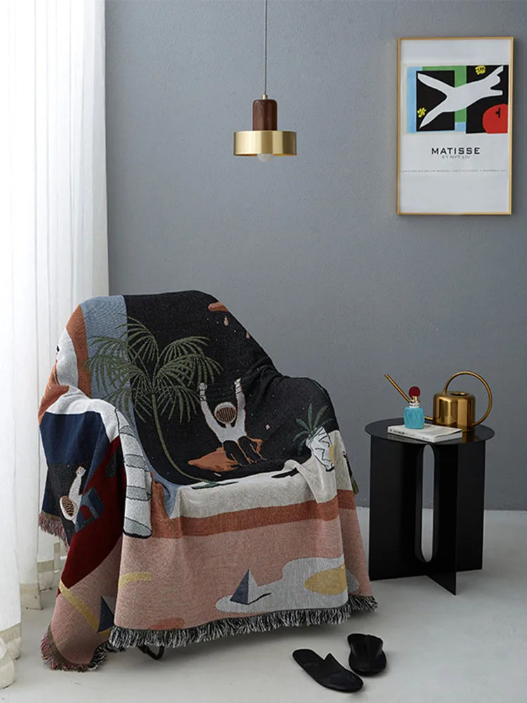Современный дизайн скандинавский одеяло для дивана чехол одинарный и двойной