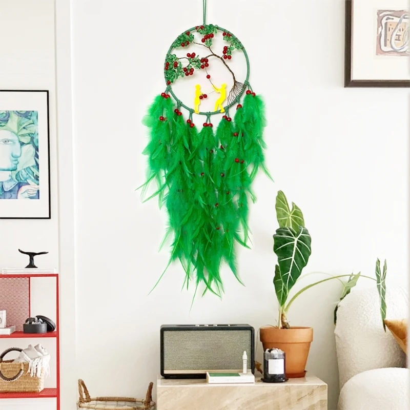 Пернатые ловцы снов большие тканые кристаллы ручной работы из боярышника