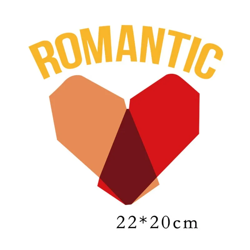 

Heat Transfer Clothes T-Shirt Thermal Stickers Decoration Printing 22x20cm Romantic Love Heart Letters Iron on Patches for DIY