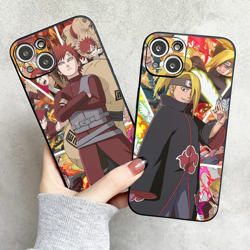 

NARUTO Anime Phone Case For Funda iPhone 11 12 13 Pro Max Mini X XR XS SE 2020 6 7 8 Plus Coque Soft Liquid Silicon Celular