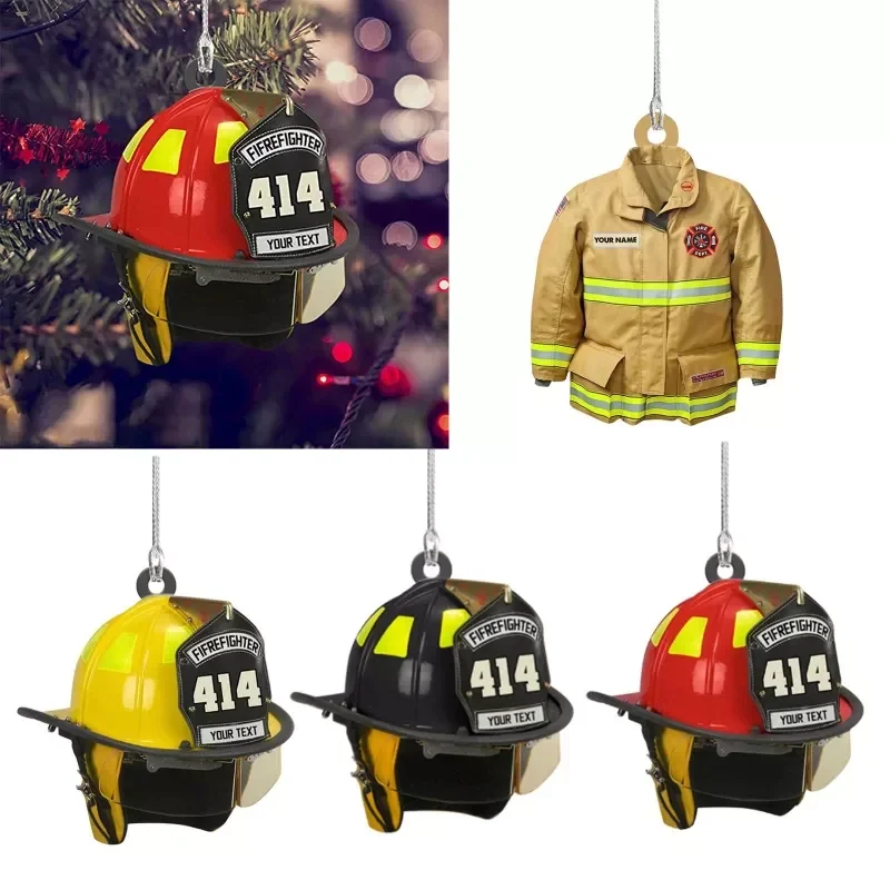 

Car Rear View Mirror Firefighter Pendant Keychains Ornament Bag Decoration Household Hanged Adorn or Car Brooches