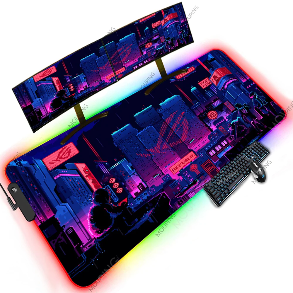 

Led Mouse Mat Xxxl 1200x600 Asus Rog Gaming Mouse Pad Rgb Extra Large Mousepad Game Accessories 100x50 with Backlight Table Mats