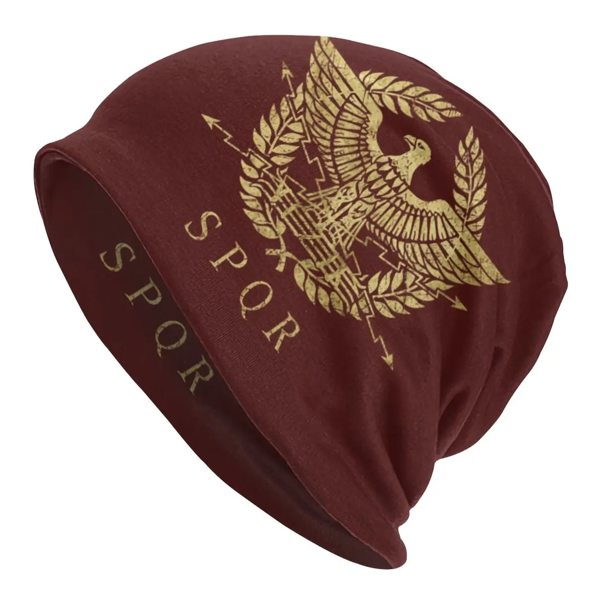 Roman Empire Eagle Emblem Bonnet Hats Femme Knitting Hat For Men Women Warm Winter Italy SPQR Emblem Skullies Beanies Caps 1