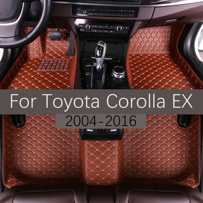 

Custom Leather Car Floor Mats For Toyota Corolla EX 2004-2016 Fashion Automobile Carpet Rugs Foot Pads InteriorAccessories
