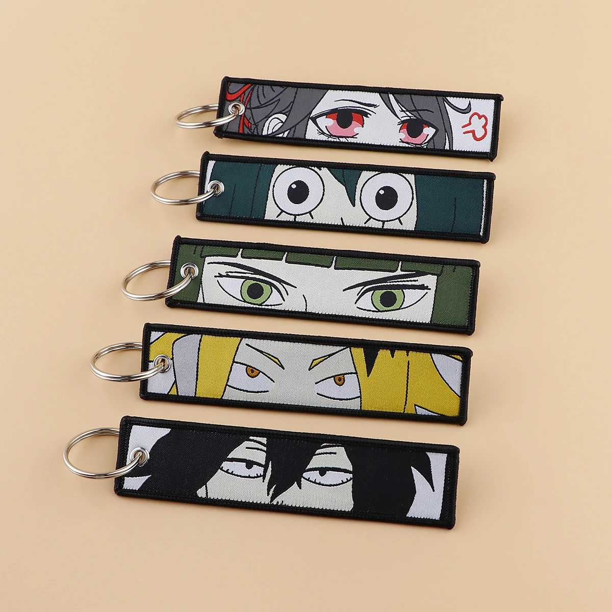 

Cute Embroidered Keys Tag Keychains for Women Keyring Japanese Anime Car Keys Fashion Jewelry Accessories Gifts