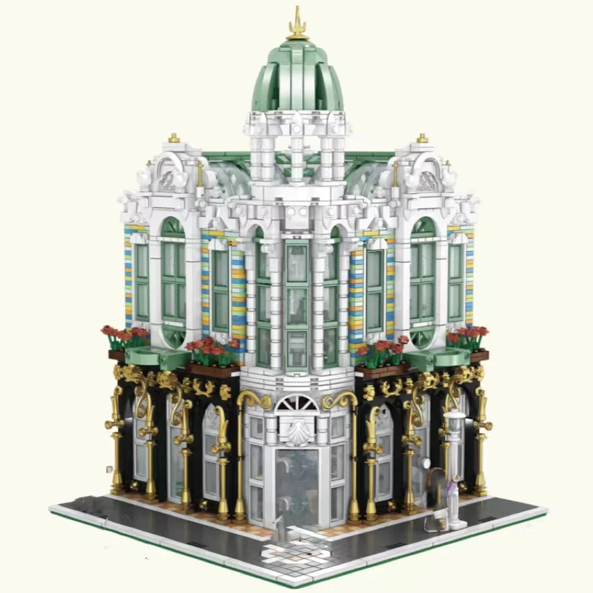 00956 креативный эксперт улица вид Куба модель отеля 3959 шт. модульный дом Moc мини