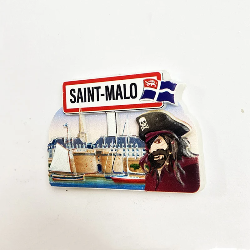 Saint Malo Франция Пираты туристические сувениры 3D магниты для холодильника
