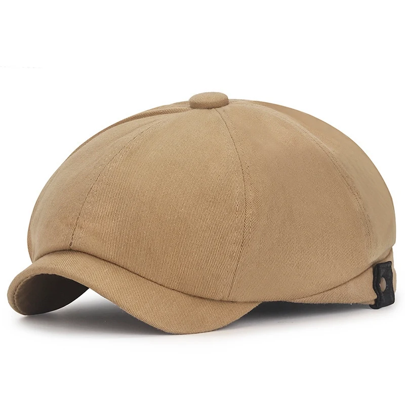 

Short Brim Solid Color Sun Protection Outdoor Men Beanie Shade Spring Autumn Unisex Korean Version Newsboy Hat Peaked Cap