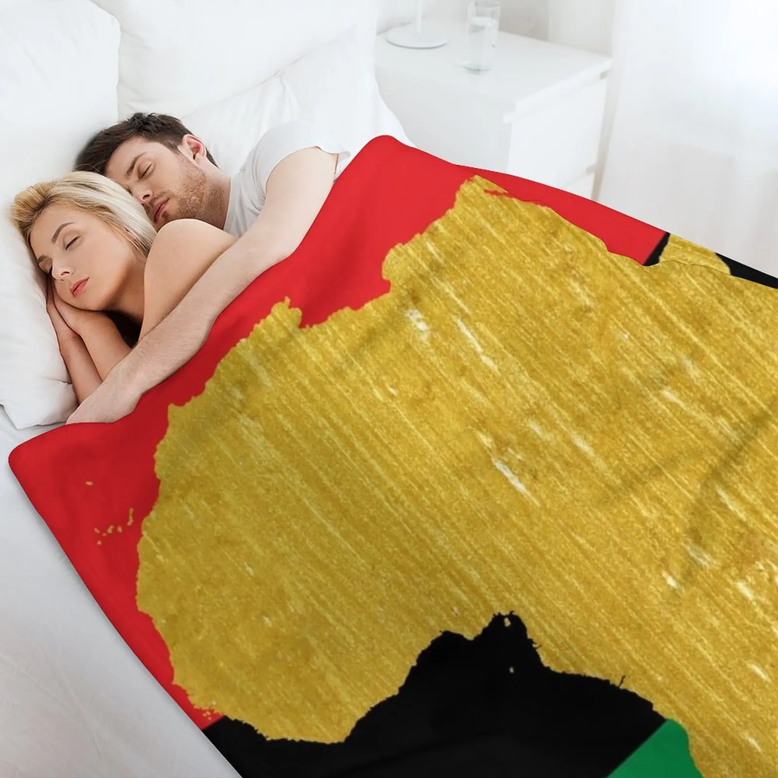 Золотой африканский символ Африки - Одеяло с африканским флагом Пан винтажное