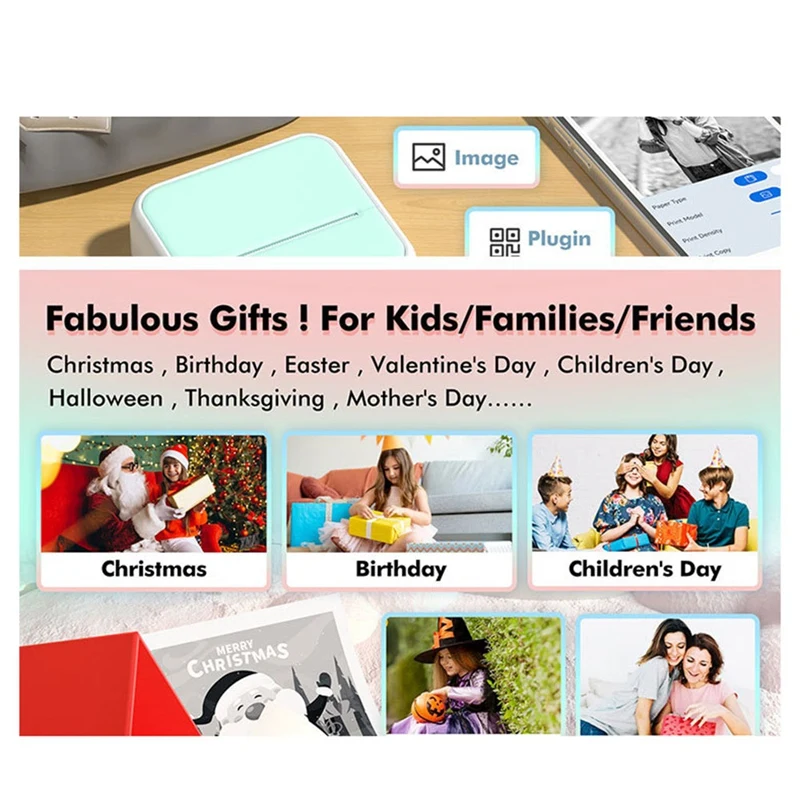 Портативный термопринтер мини-принтер с наклейками принтер для записей журналов