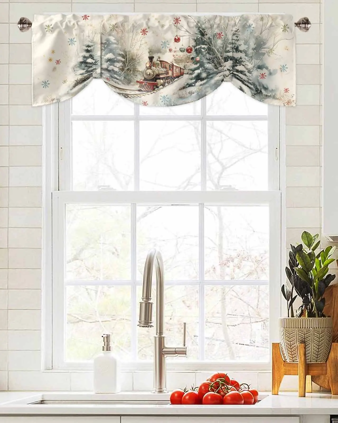 Рождественская шторка с изображением леса и снега занавеска на окна для гостиной