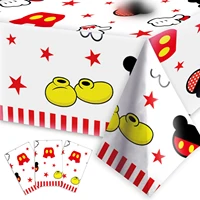 disney mickey mouse tablecloth 130220cm cute mickey mouse table cover disposable plastic birthday for kids party supplies