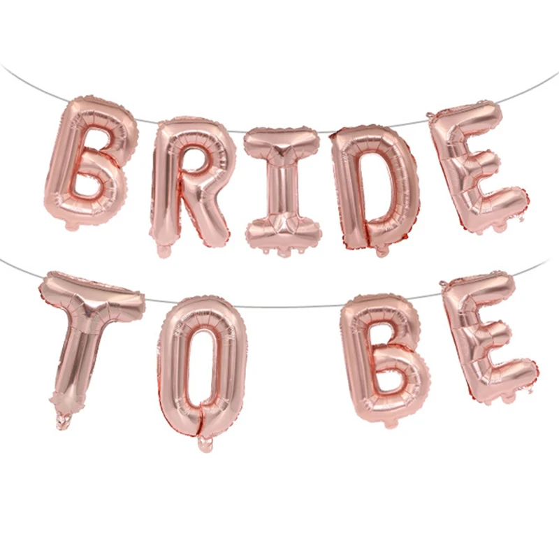 

9pcs 16inch Rose Gold Bride to Be Letter Foil Balloons Wedding Decoration Helium Ballons Bridal Shower Bachelorette Party Globos