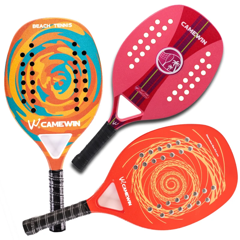 Beach Tennis Paddle Racket EVA Face Carbon and Glass Fiber Beach Tennis Racket Soft Face Tennis Racquet with Protective Bag