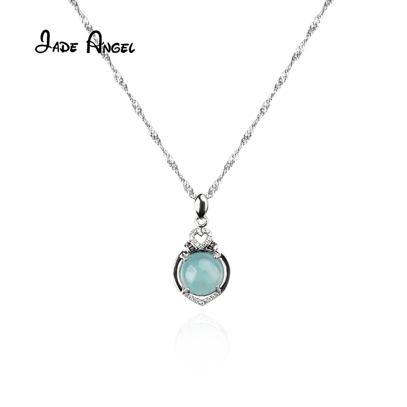 

JADE ANGEL Exquisite Oval Pendants Inlay Zircon for Women Elegant Sterling Silver 925 Neck Necklace Fine Jewelry Accessories