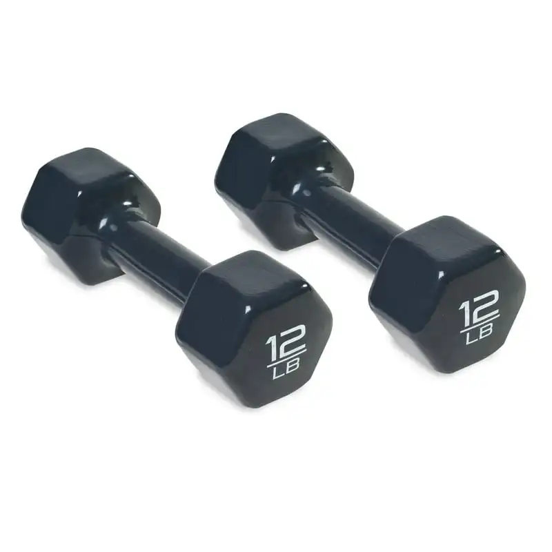 

Vinyl Coated Dumbbells 12 Pound Pair Gym barbell pad Iron dumbell Cornhole Weight set Gym equipment Gym sets Dumbbell Dumbells