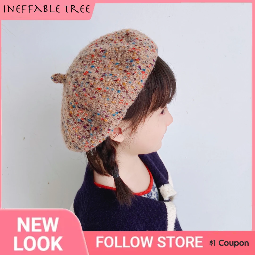 

Winter Knitted Hat Girls Wool Beanie Painter Hat Retro Bud Hat Autumn and Winter Warm Hat Knitted Breathable Travel Beret Gorras