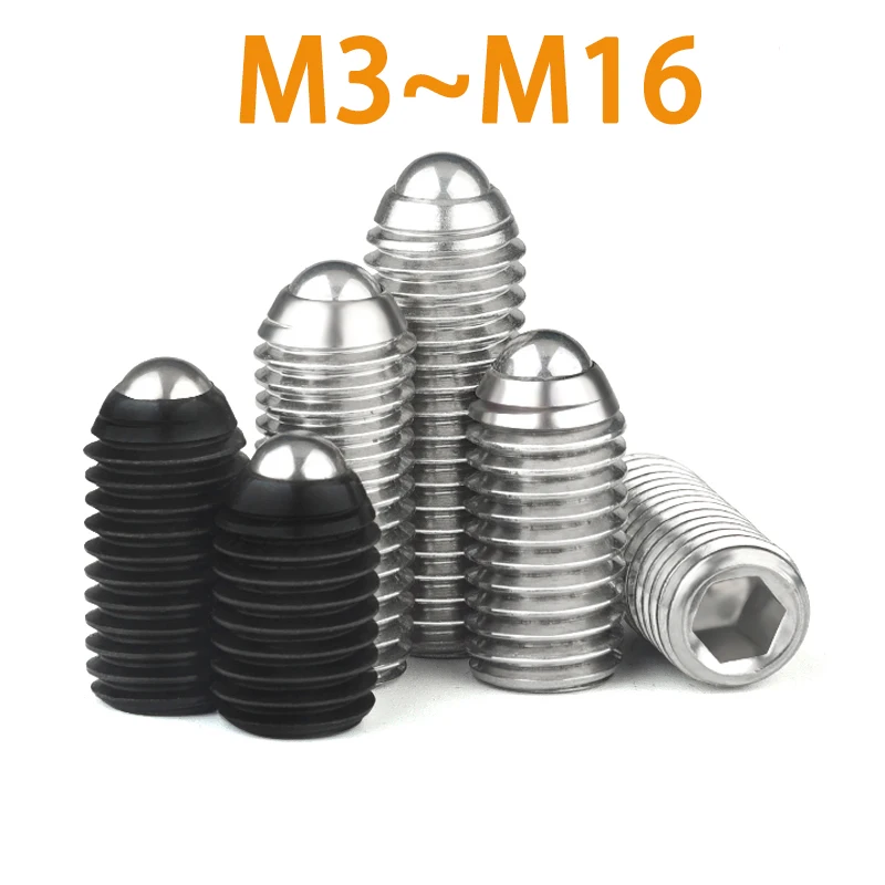 

1/10X M3 M4 M5 M6 M8 M10 M12 Black Grade 12.9 304 Stainless Steel Hex Socket Allen Spring Ball Plunger Grub Point Set Screw Bolt