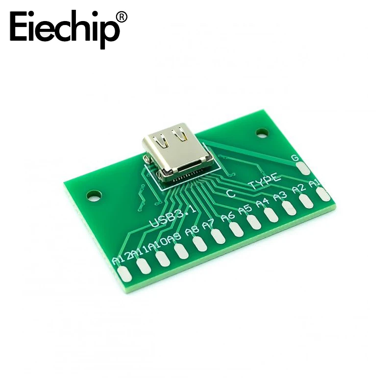 

Type-C Female Connector Adapter Test Board USB 3.1 with PCB board 24P Socket Base